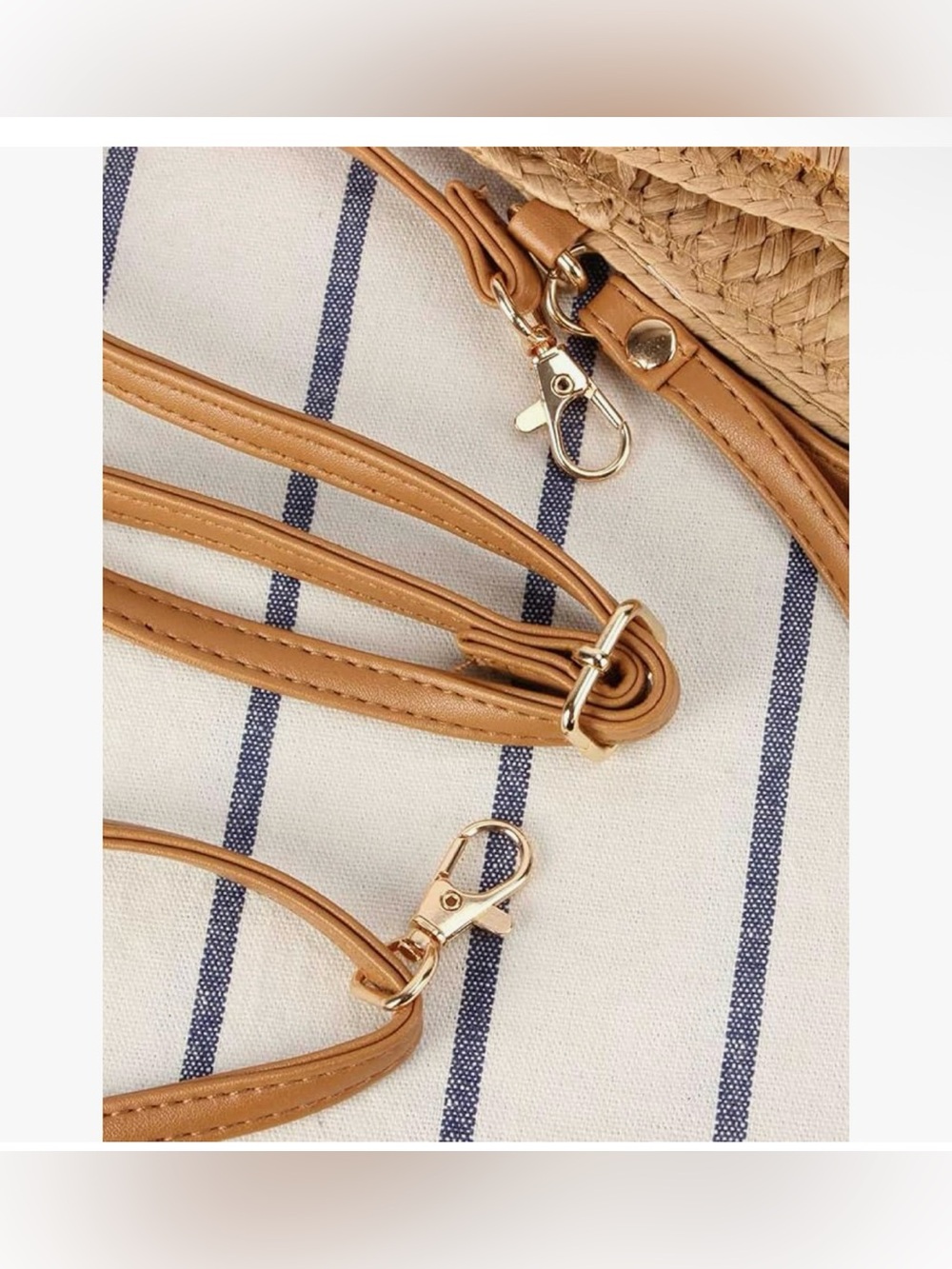 Straw Clutch Purses for Women Summer Beach Bag Woven Envelope Crossbody Purse - Picture 6 of 7